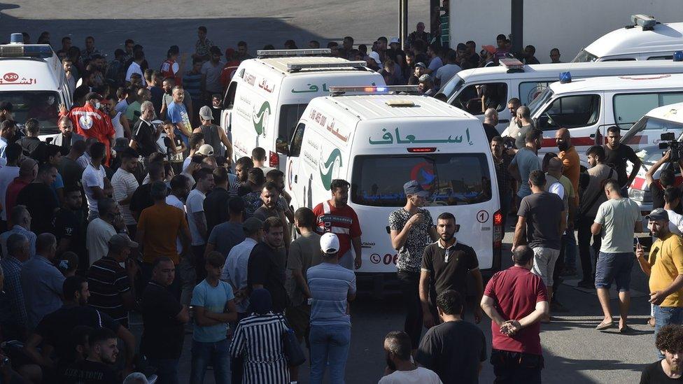 Ambulances carrying victims of migrant boat disaster (24/09/22)