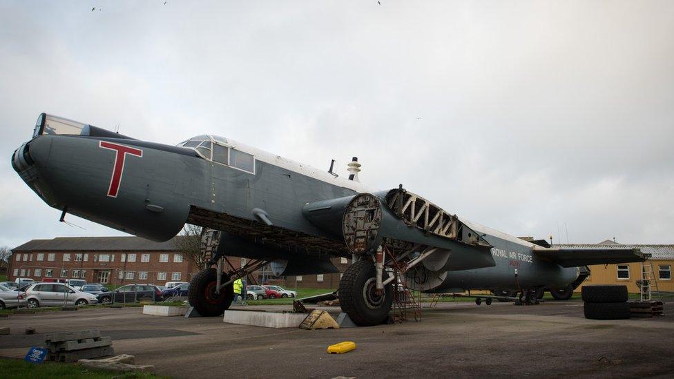 Shackleton Aircraft Stripped For Move From RAF St Mawgan BBC News shackleton-aircraft-stripped-for-move-from-raf-st-mawgan-bbc-news