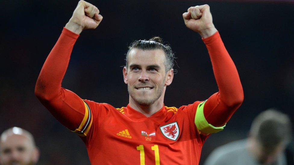 Gareth Bale celebrates.