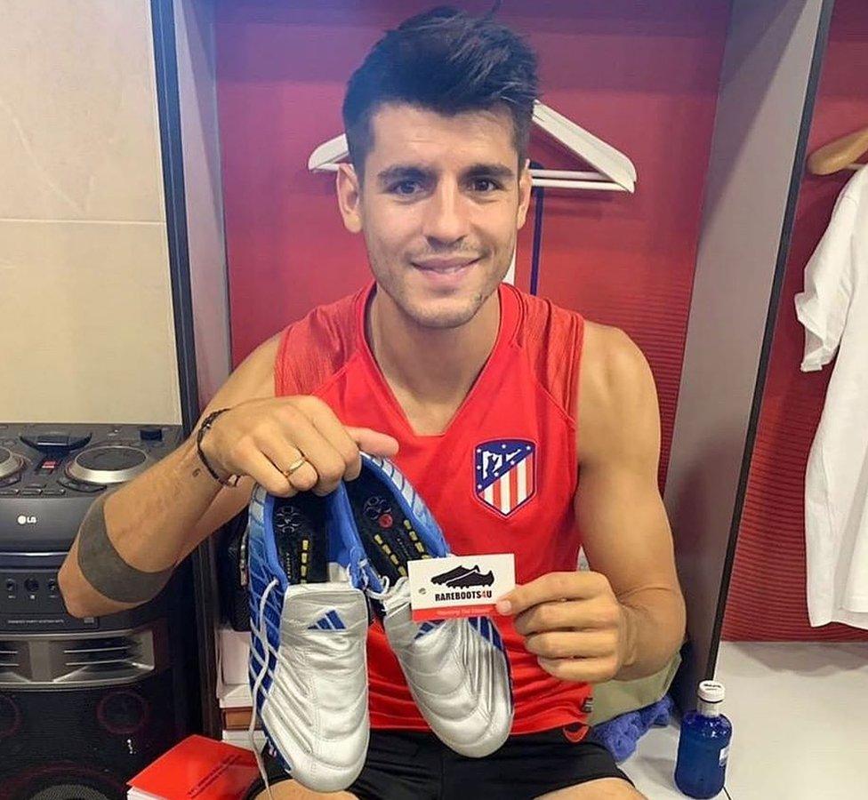 Alvaro Morata with boots