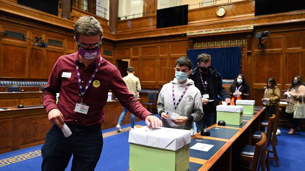 Members of the Northern Ireland Youth Assembly at Stormont