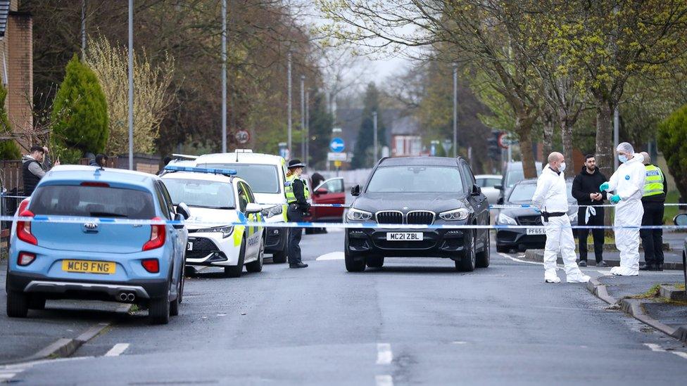 Crime scene investigators in Raby Street