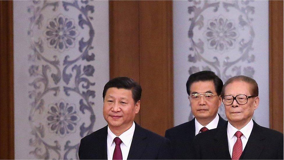 Xi Jinping, Hu Jintao and Jiang Zemin