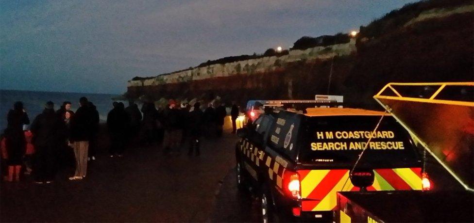 Crowds gather in Hunstanton as coastguards try to help a stranded whale