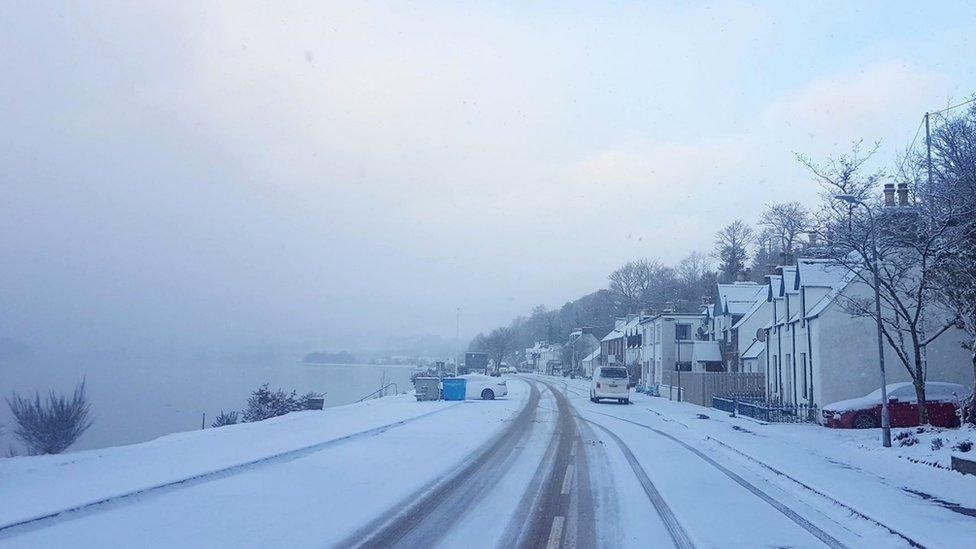 Snow at Lochcarron in Wester Ross