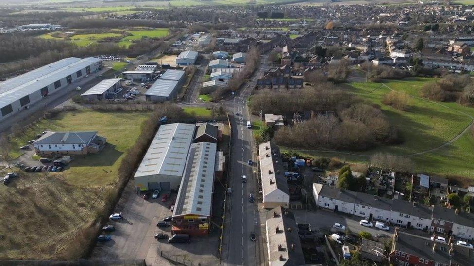 An aerial view of Thurnscoe