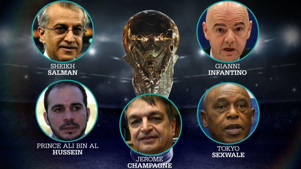 The five candidates who are in the running to replace Sepp Blatter as president of Fifa