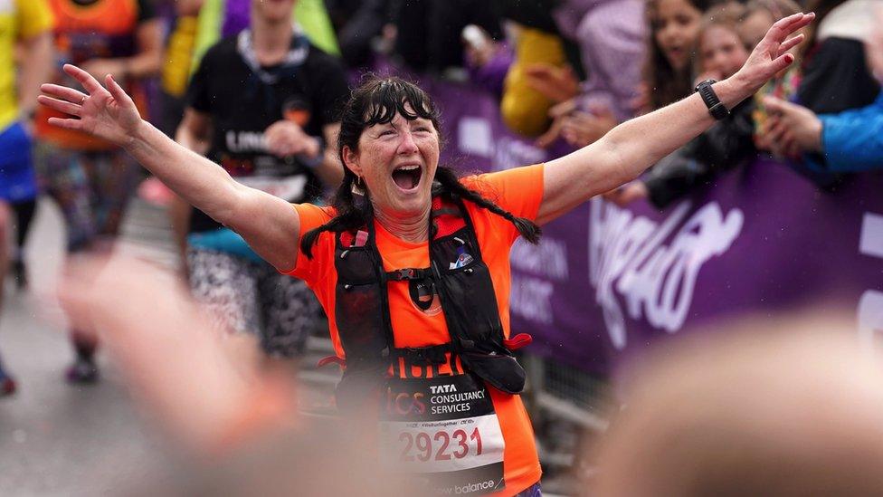 Runners at the London Marathon