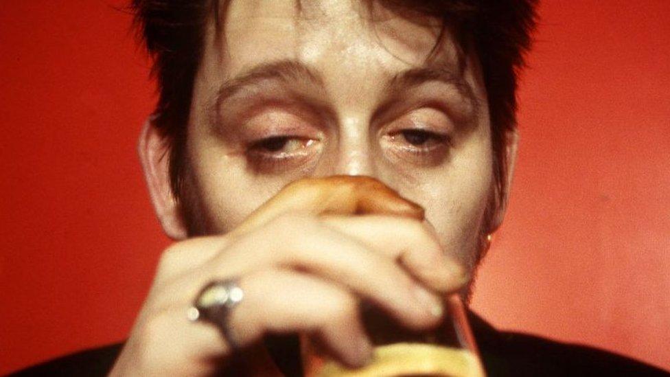 Shane MacGowan drinking