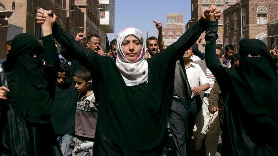 An anti-government protest in Sanaa February 10, 2011.