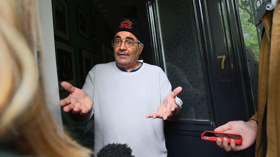 Danny Baker speaking at his London home after he was fired by BBC Radio 5 Live