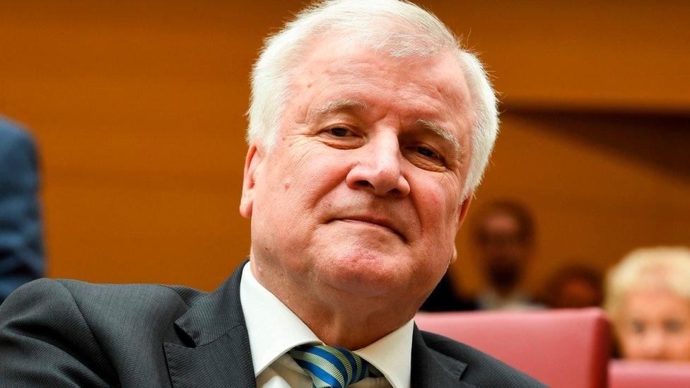 German Interior minister Horst Seehofer sits in Bavaria's State parliament