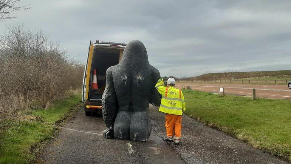 bear scotland staff found the gorilla statue