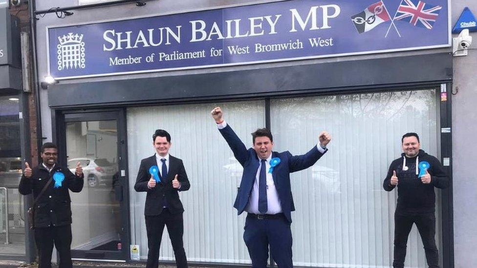 William Gill with fellow Conservatives, including MP Shaun Bailey