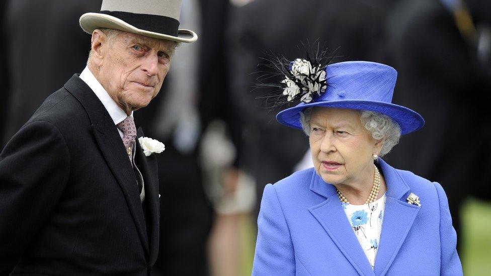 The Queen and Prince Philip at the Epsom Derby in 2012