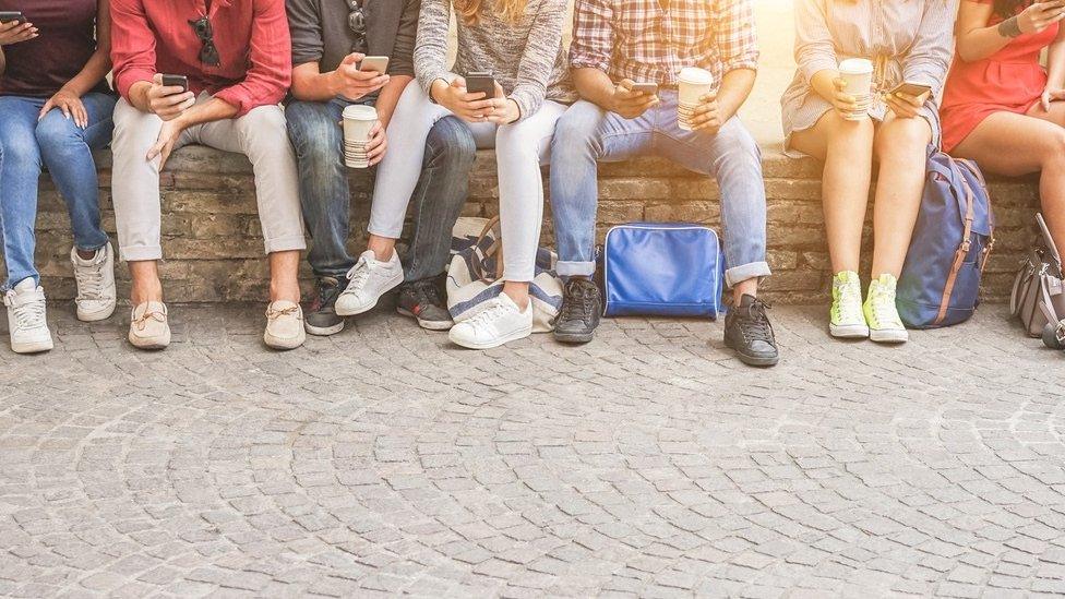 Students on phones