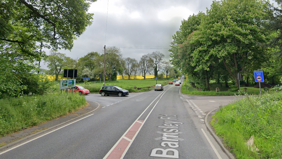 The A635 road in Doncaster