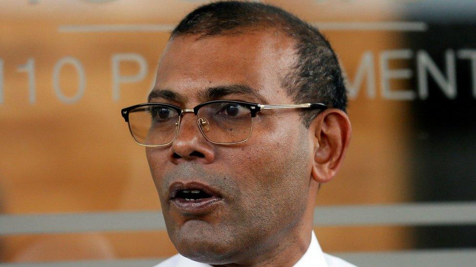 : Maldives former President Mohamed Nasheed is pictured in Sri Lanka