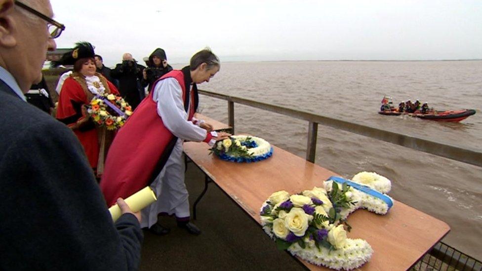 Wreaths at trawlermen service