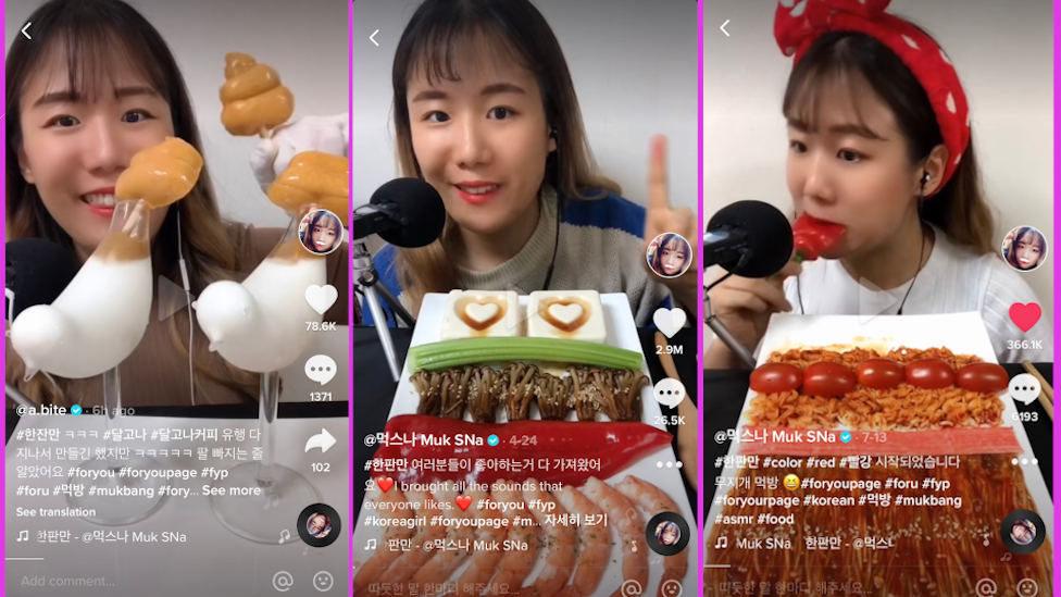 Sna mukbang star eating