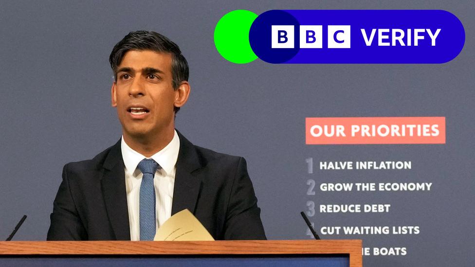 Prime Minister Rishi Sunak during a press conference in Downing Street to launch the NHS Long Term Workforce Plan