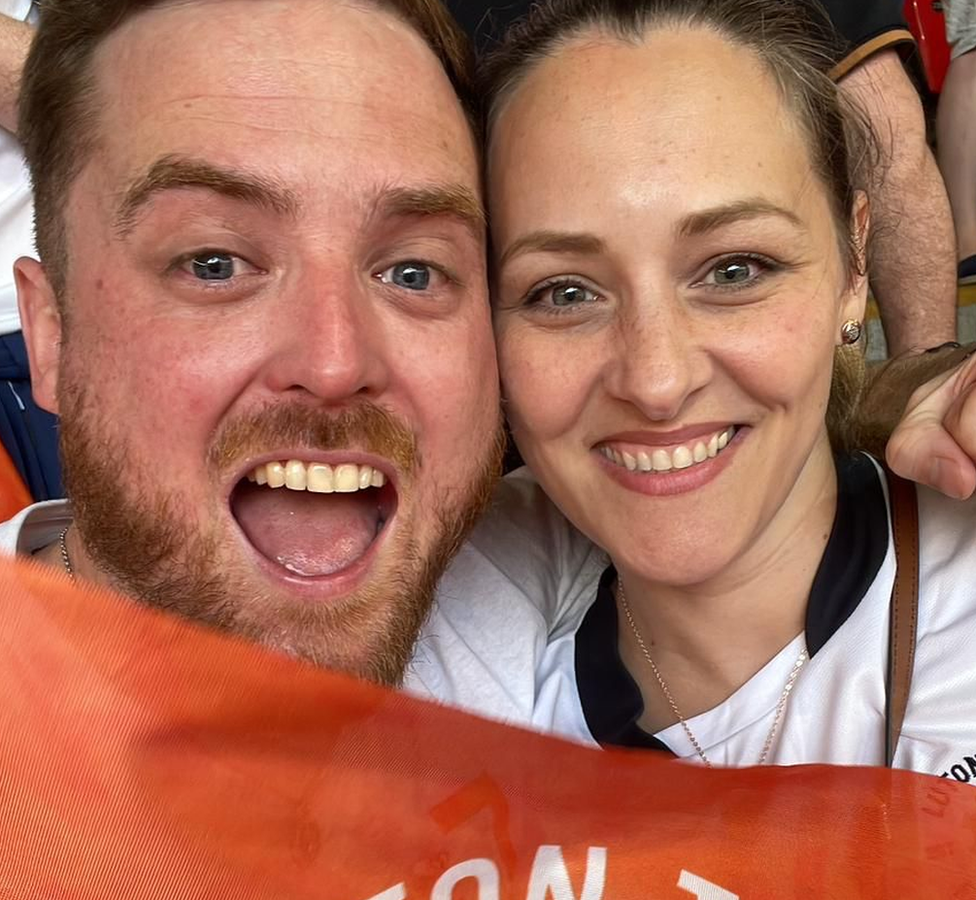 Alex Roberts and Sonia Roberts at Wembley