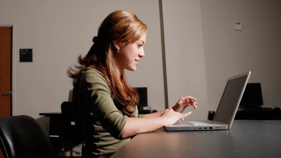 Student on a laptop