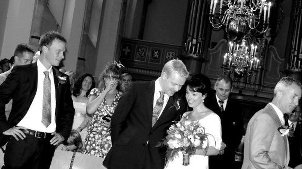 Carla and her husband at their wedding in Utrecht, the Netherlands