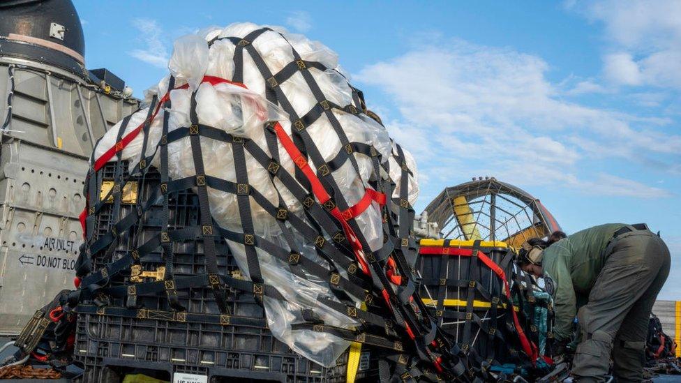 Remnants of the recovered Chinese balloon