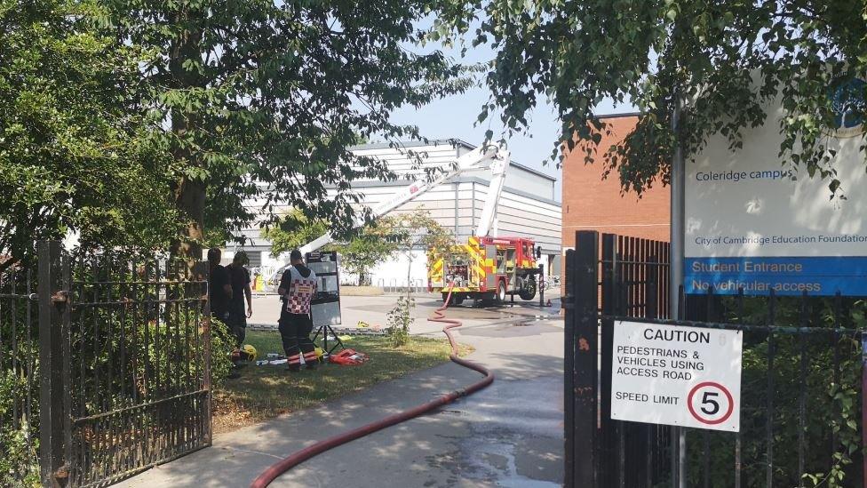 Aftermath of fire at school