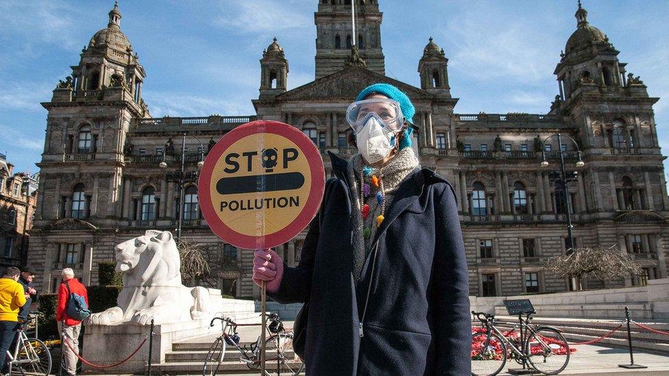 protester in Glasgow