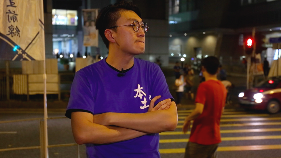 Edward Leung on the streets of Hong Kong