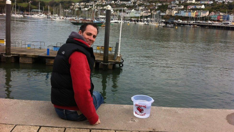 Jonathan McCartney crabbing in Salcombe