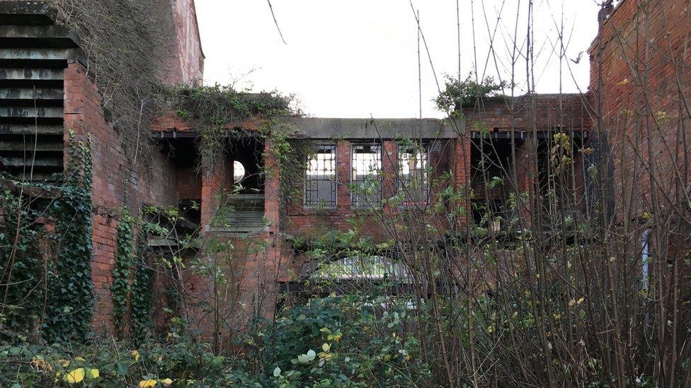 The interior of the bomb site