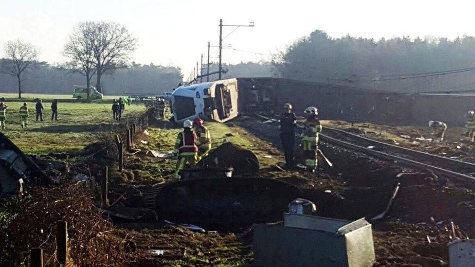 Derailed train near Dalfsen (23 Feb)