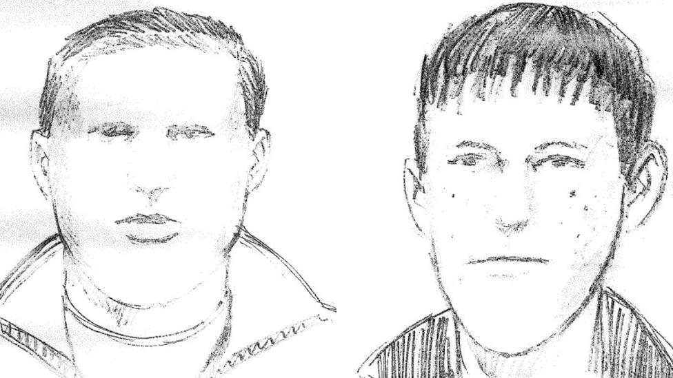 Artists' impressions of two teenage boys police want to speak to