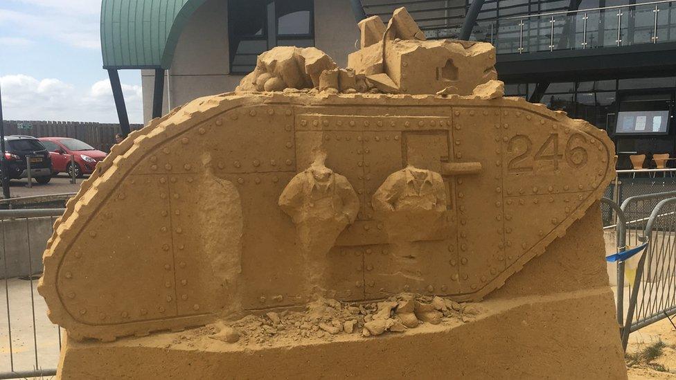 Damaged sand sculpture