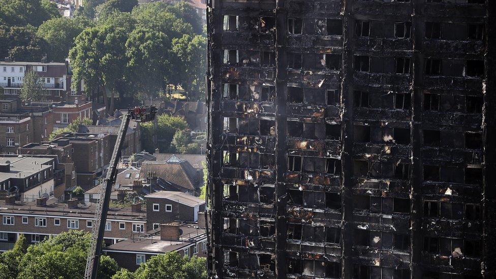 The remains of Grenfell Tower