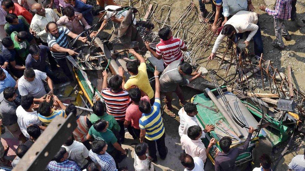 Scene of flyover collapse