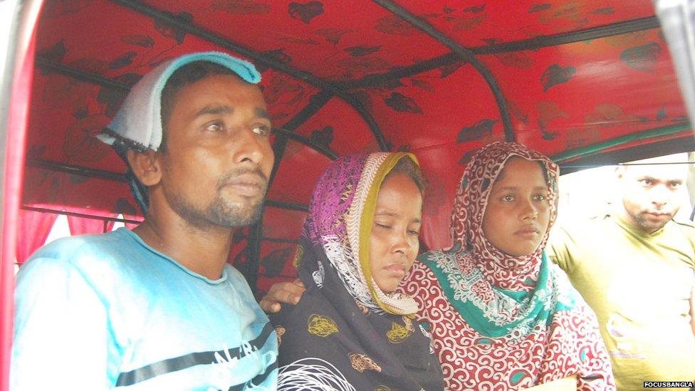 The parents of Samiul Alam Rajon head to court for the custody hearing of one of those accused of being involved in the attack (July 2015)