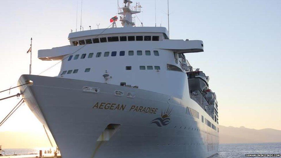 A view of the Aegean Paradise cruise ship