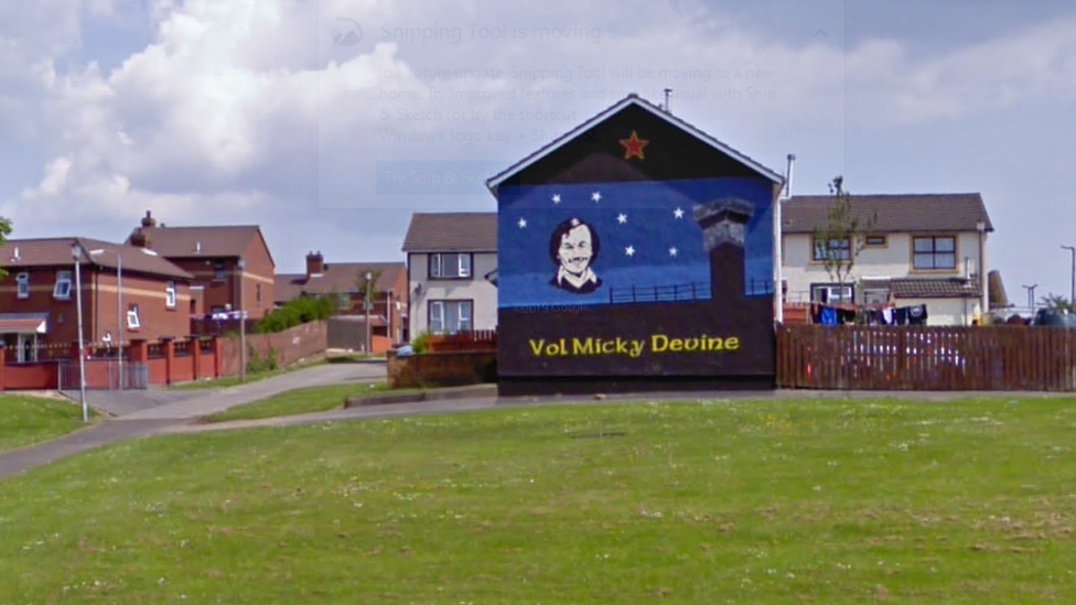 The incident took place near a mural of former INLA prisoner Michael Devine in the Galliagh area of Derry