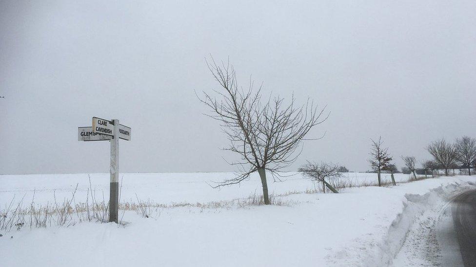 Image of the 'Beast from the East' in Suffolk in February 2018