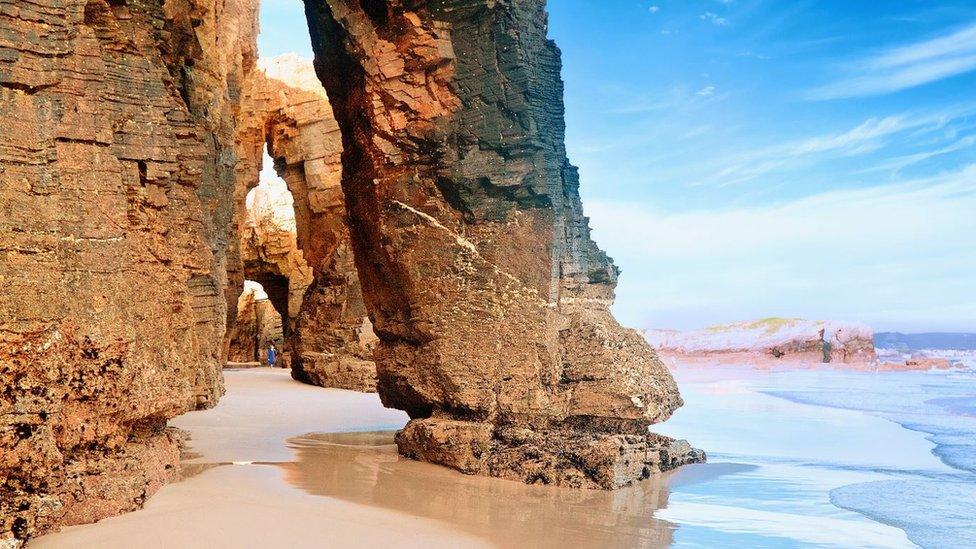 Cathedral Beach on the coast of Galicia in Spain