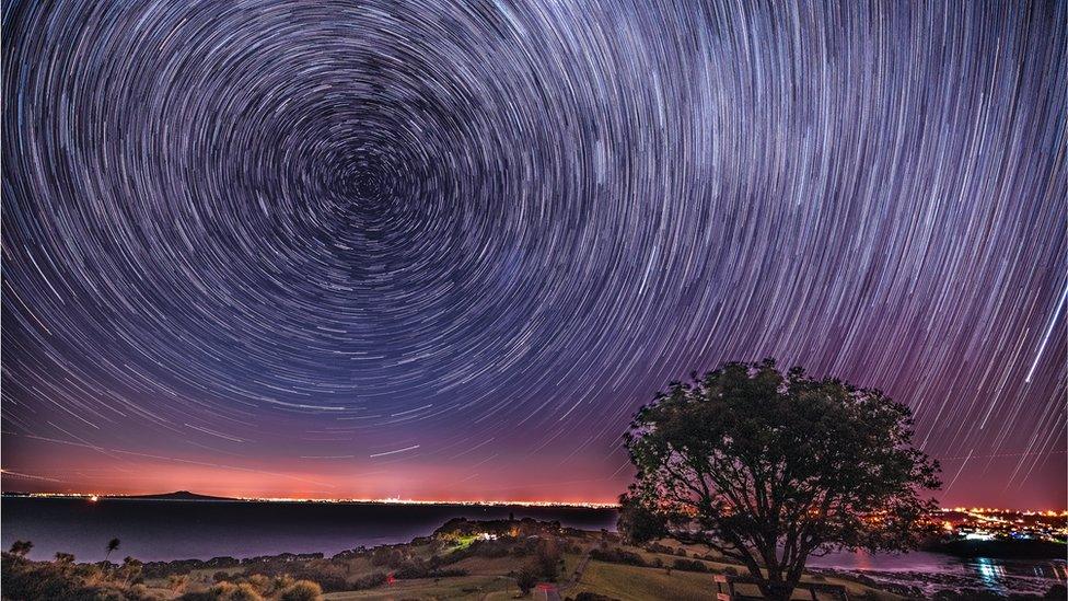 A time lapse of a meteor shower