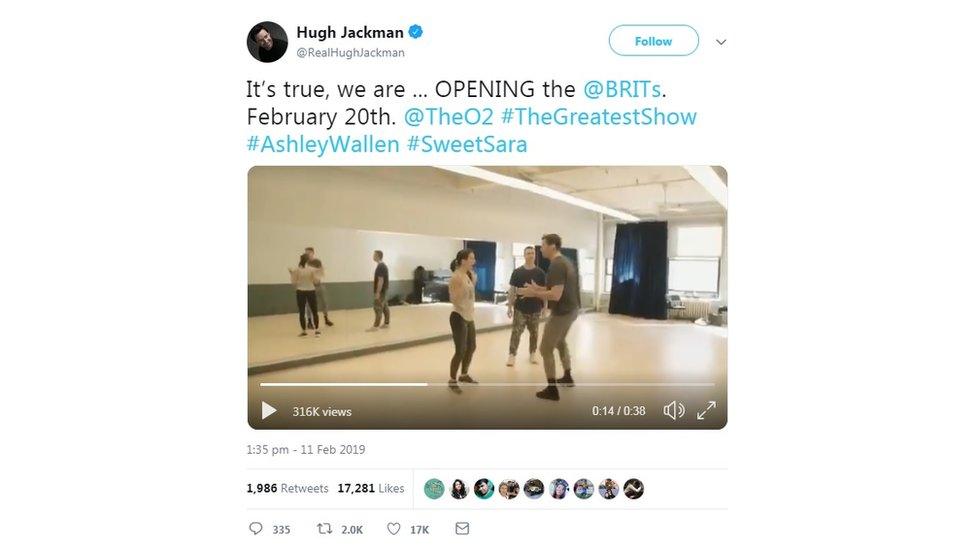 Hugh Jackman tweet.