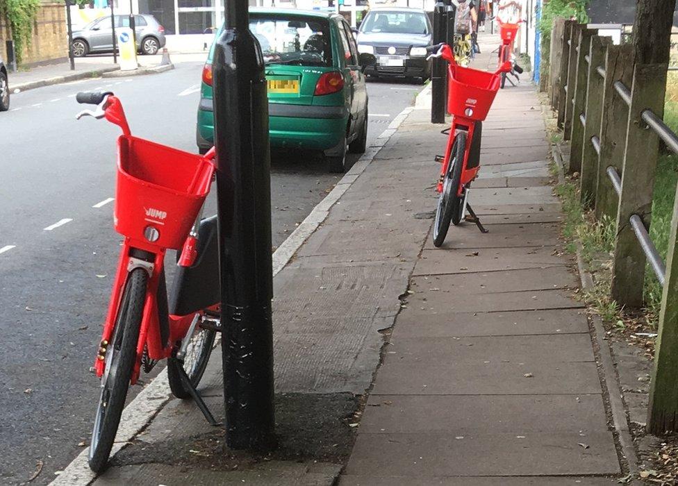 Uber Jump bikes in London