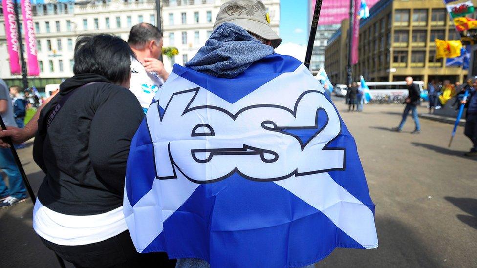 Pro independence supporters in Glasgow