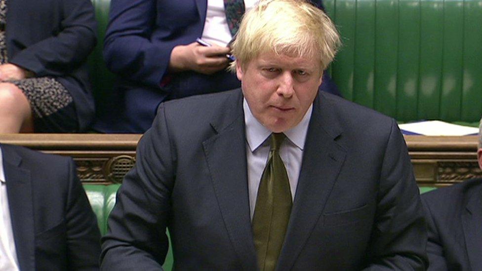 Boris Johnson in the Commons