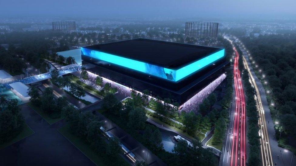 CGI of outside the proposed arena